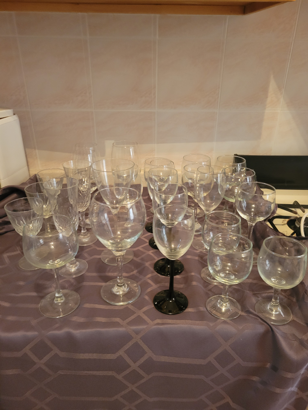 Lot of Wine Glasses and Goblets