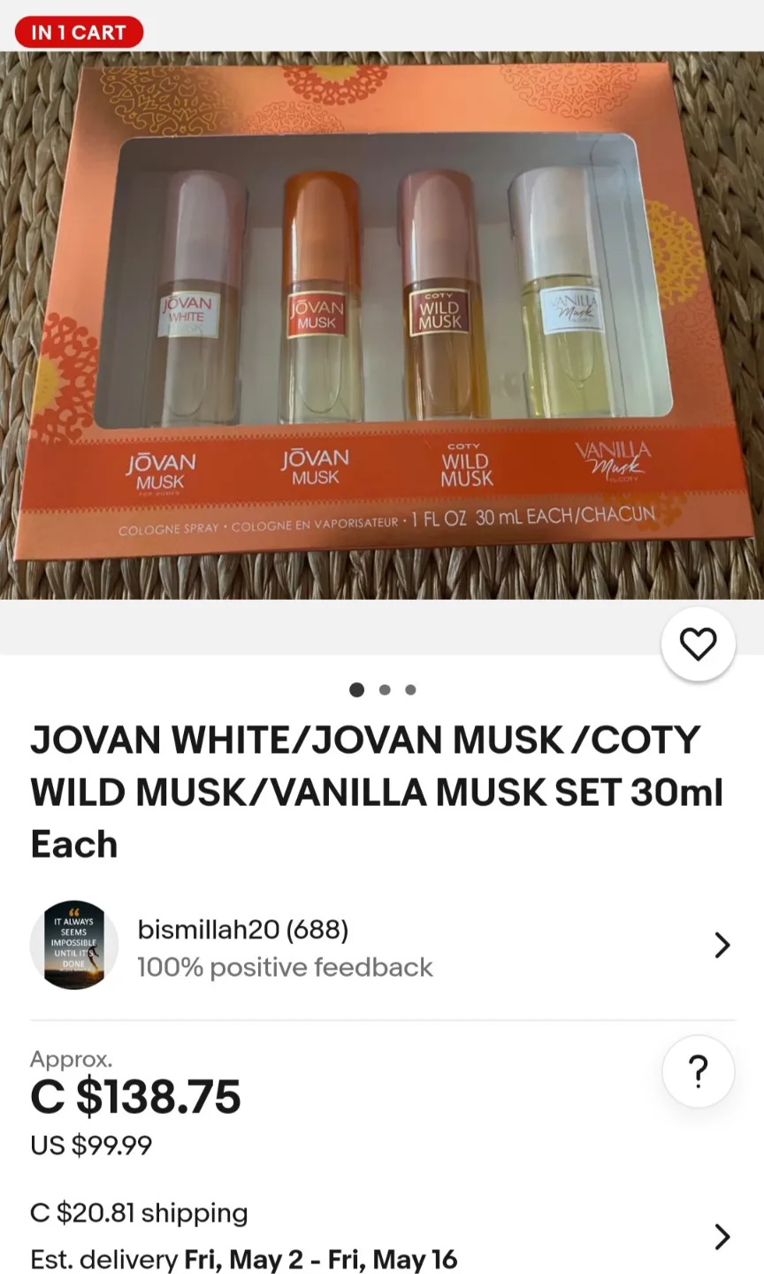 New Jovan Perfume Spray 4-Piece Gift Set image indicator(4)