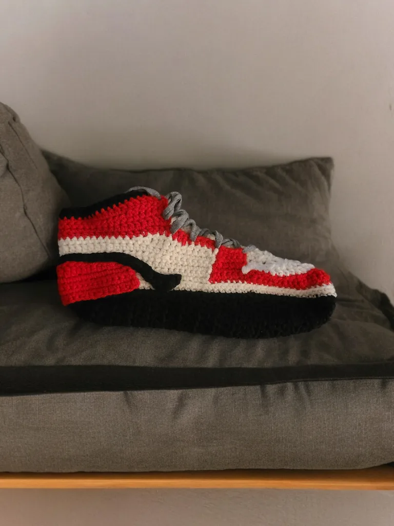 Hand-Crocheted Air Jordan 1 Slipper thumbnail