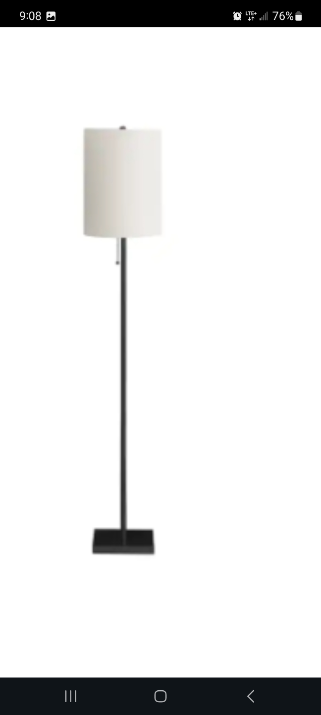 Modern Black Floor Lamp with Fabric Shade - photo 2