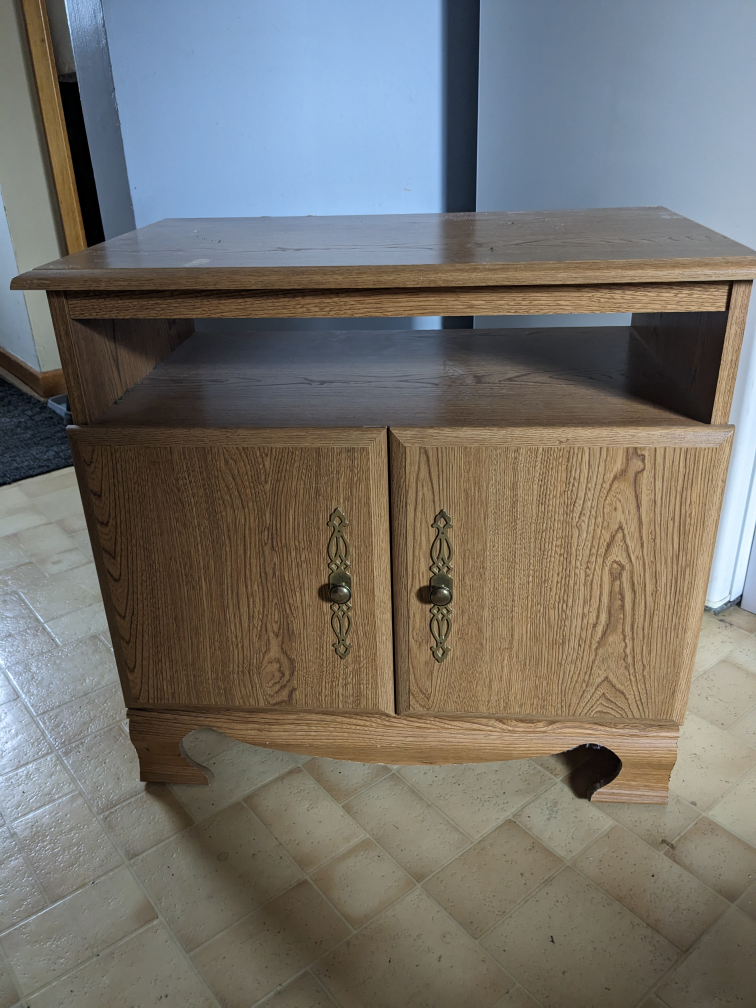 Oak Wood Two-Door Storage Cabinet