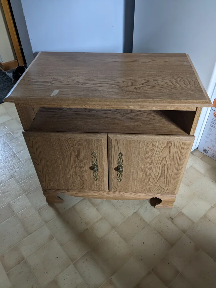 Oak Wood Two-Door Storage Cabinet image indicator(2)