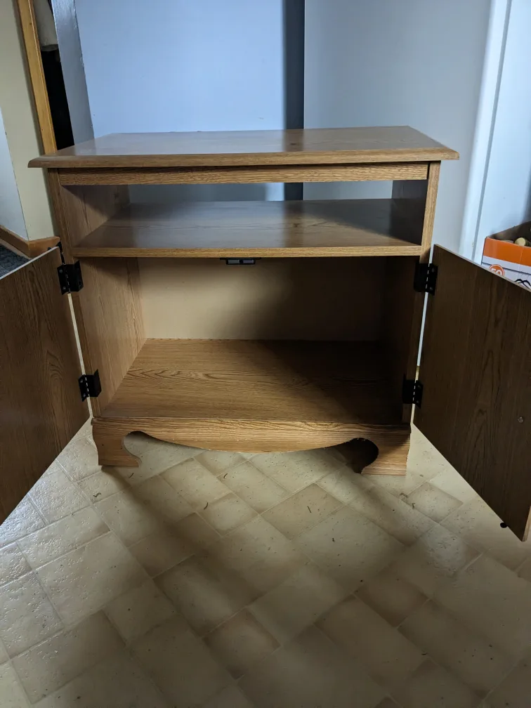 Oak Wood Two-Door Storage Cabinet image indicator(4)