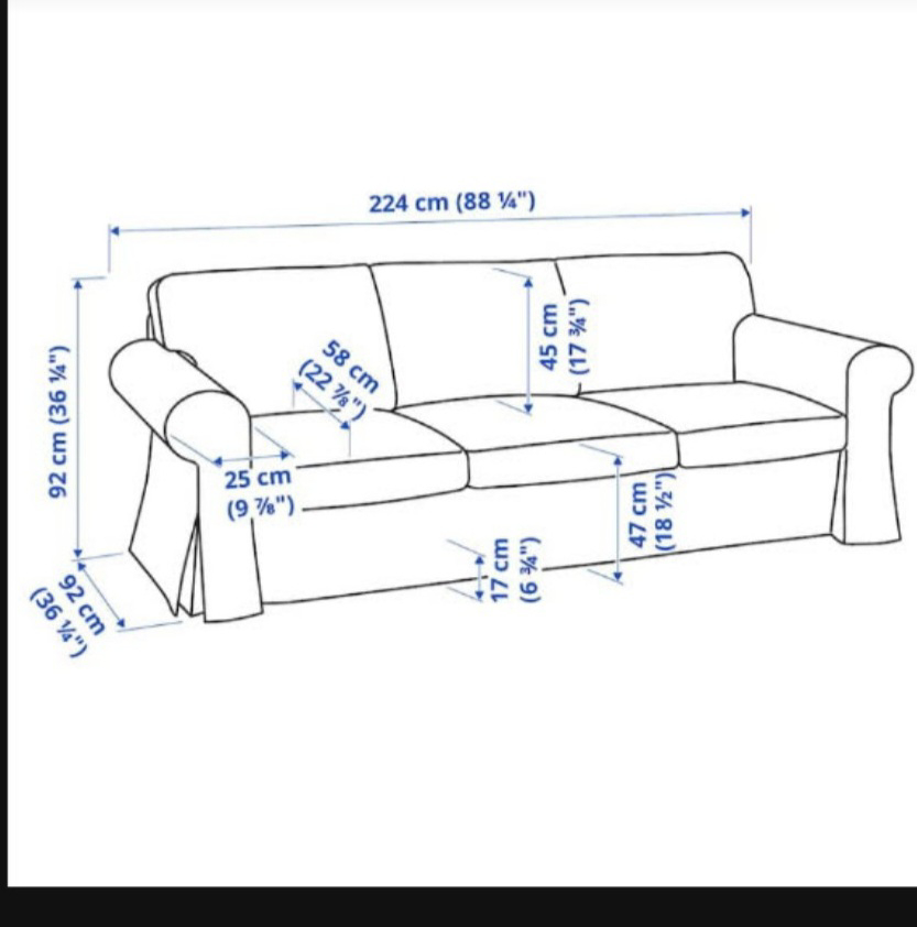 IKEA UPPLAND Sofa - 2 different covers- Dark Blue & Beige Covers - photo 4