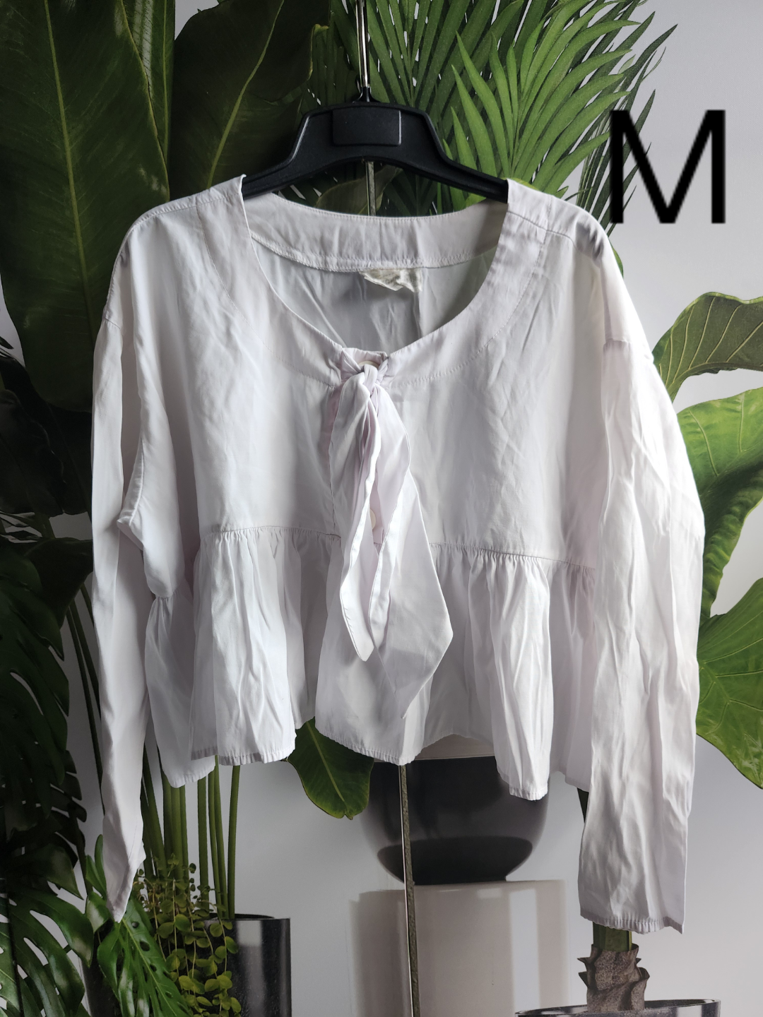 Women's 1970s White Crop Blouse, Size M