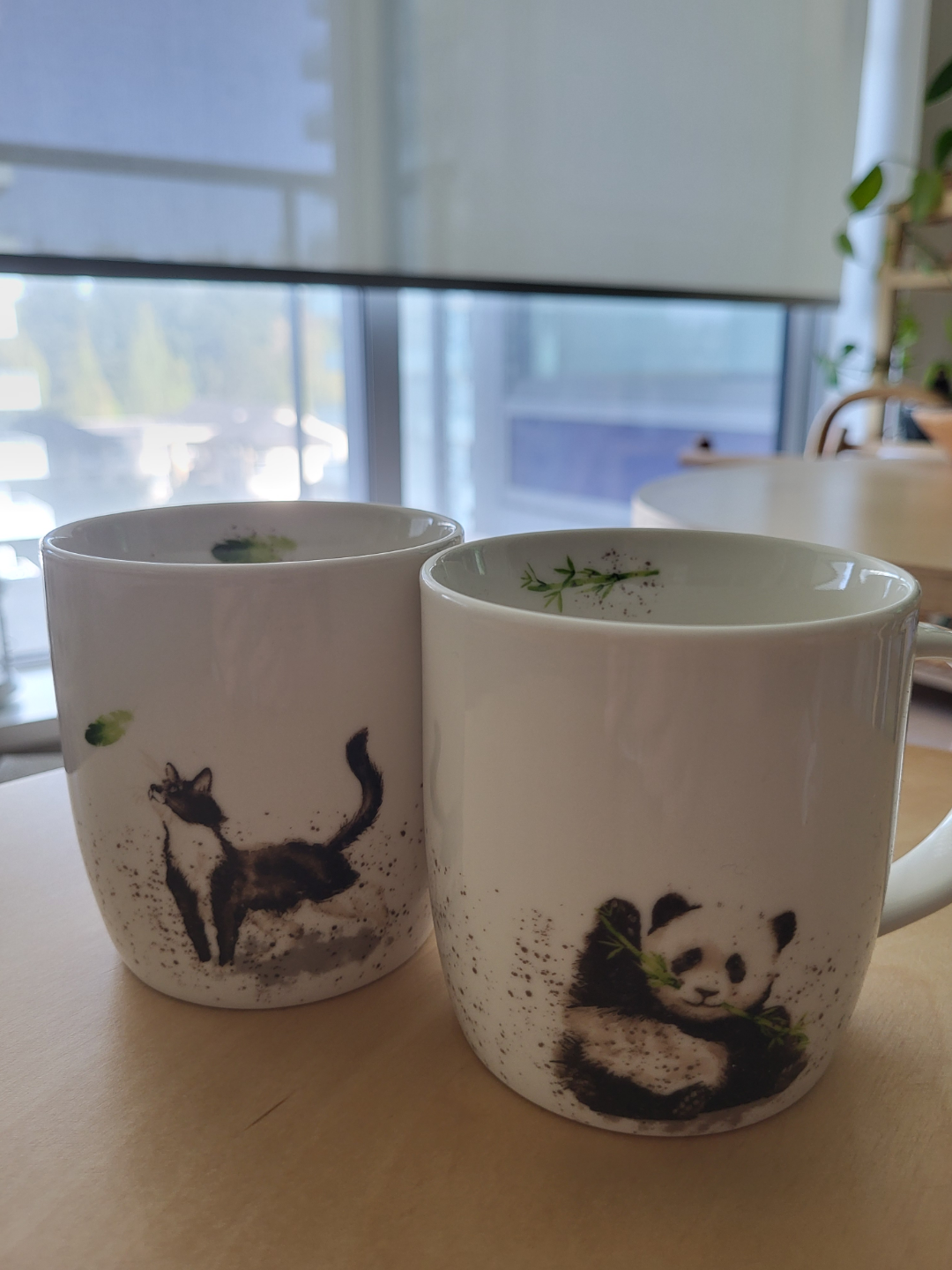 Stokes Panda and Cat Mugs Set of Two