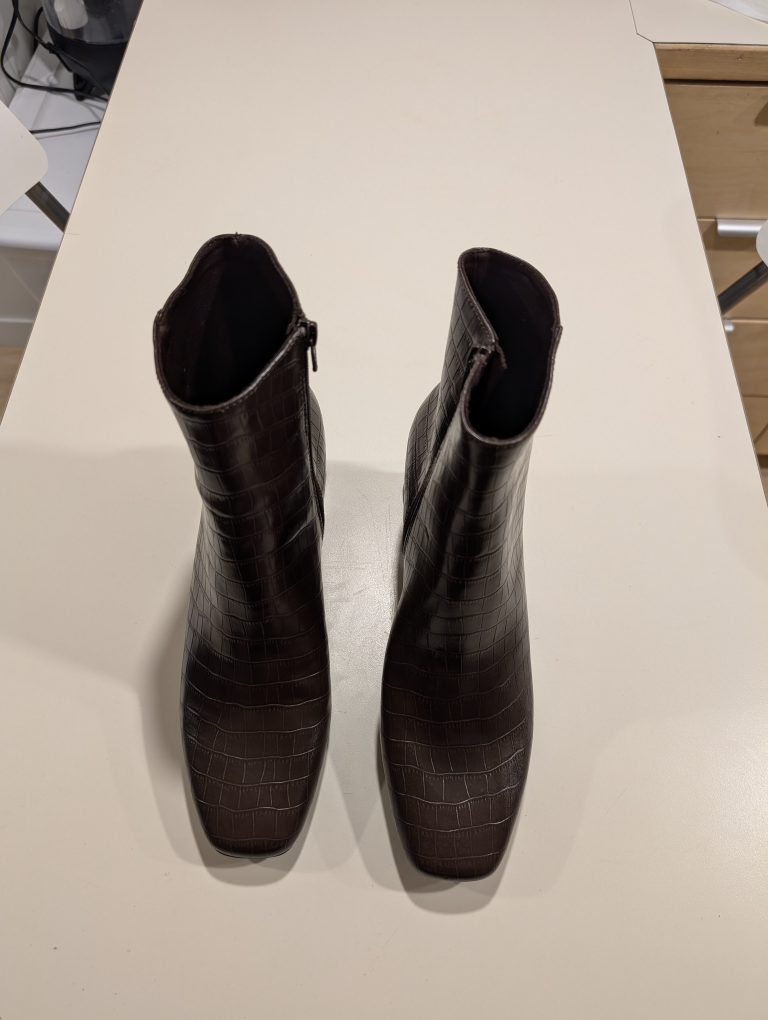 Old Navy Brown Faux Crocodile Block Heel Boots - photo 5