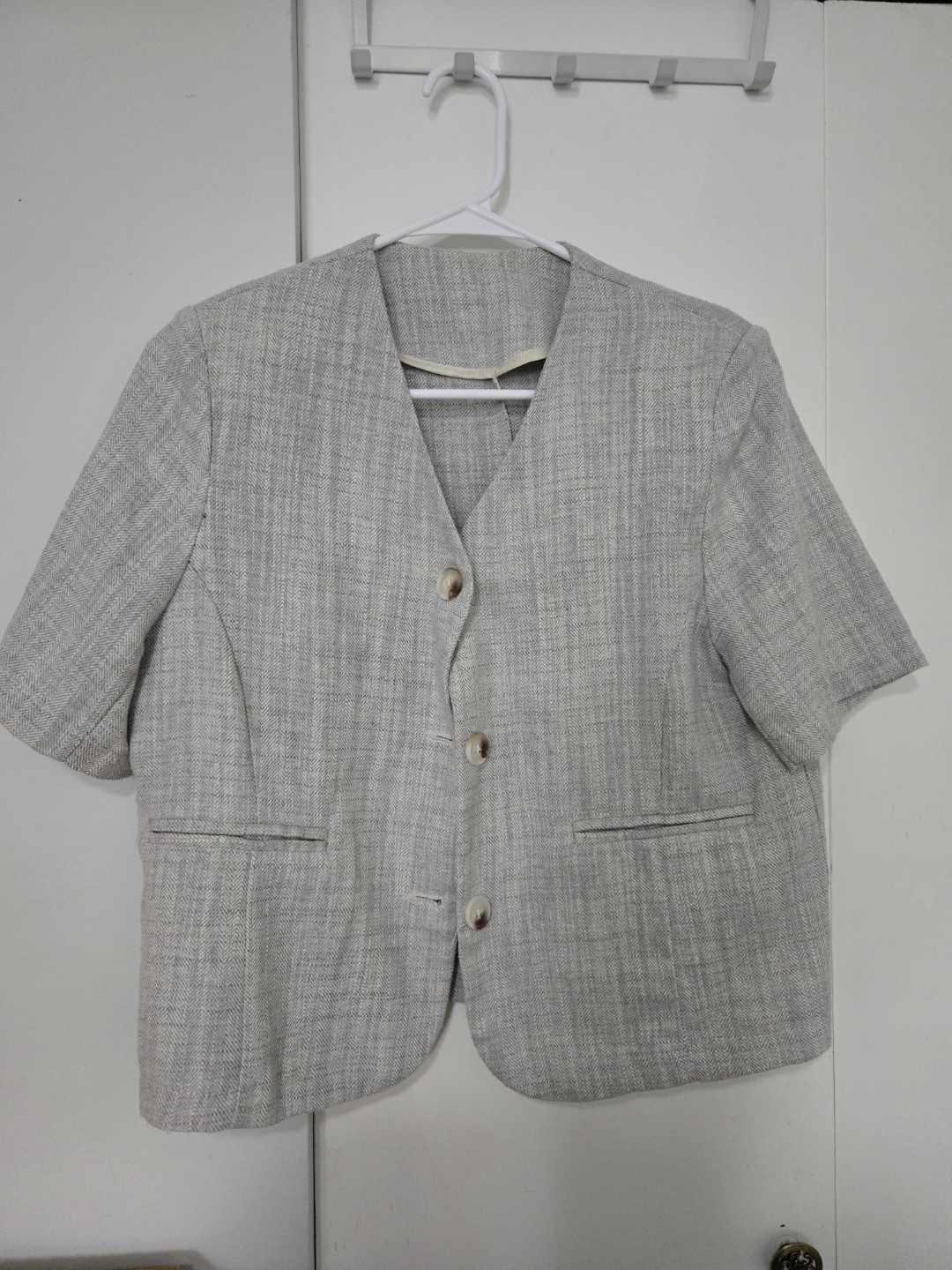 Grey Short Sleeve Blazer