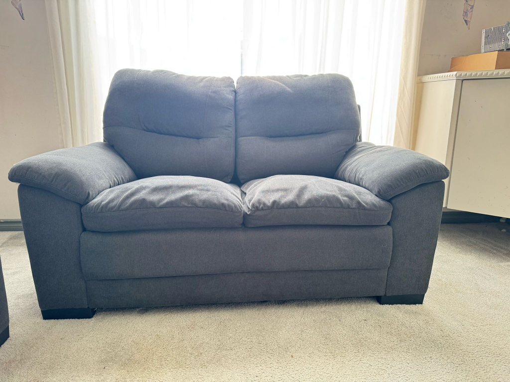 Grey Fabric Sofa Set - 2 Armchairs & Love Seat - photo 3
