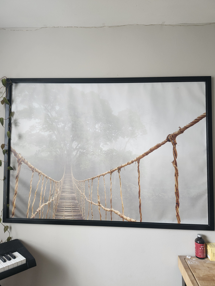 Framed Tropical Rope Bridge Canvas