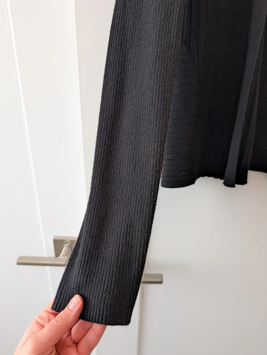 Verve Ami Black Ribbed Cardigan - Size Large image indicator(5)