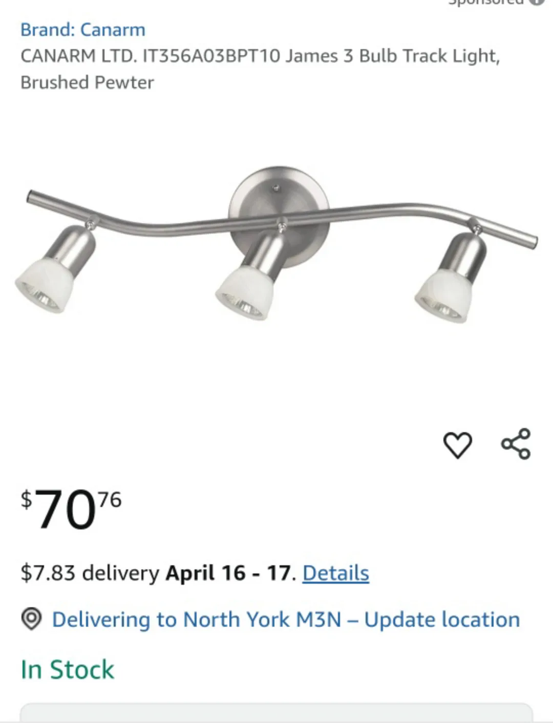 Canarm 3 bulb wave track light 💚 image indicator(3)