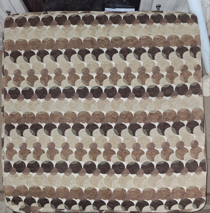 Square Ottoman with Brown and Beige Pattern - photo 2