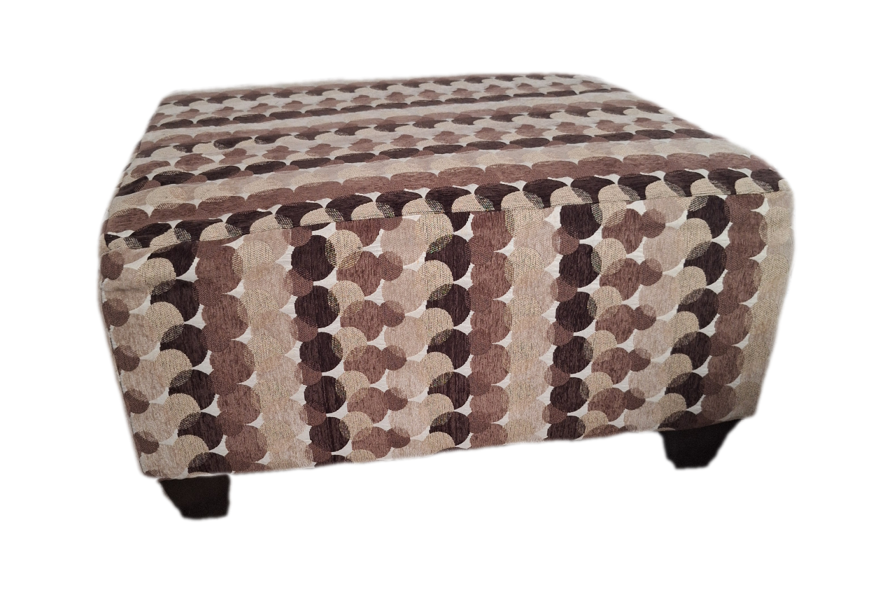 Square Ottoman with Brown and Beige Pattern - photo 3