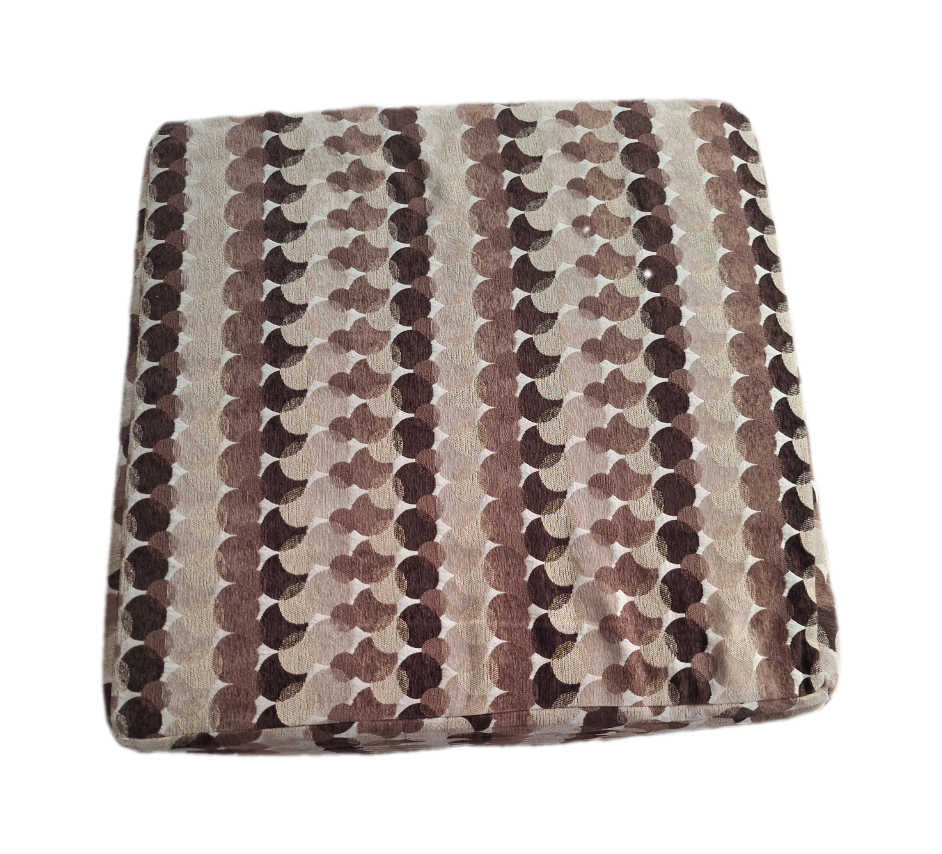 Square Ottoman with Brown and Beige Pattern - photo 4
