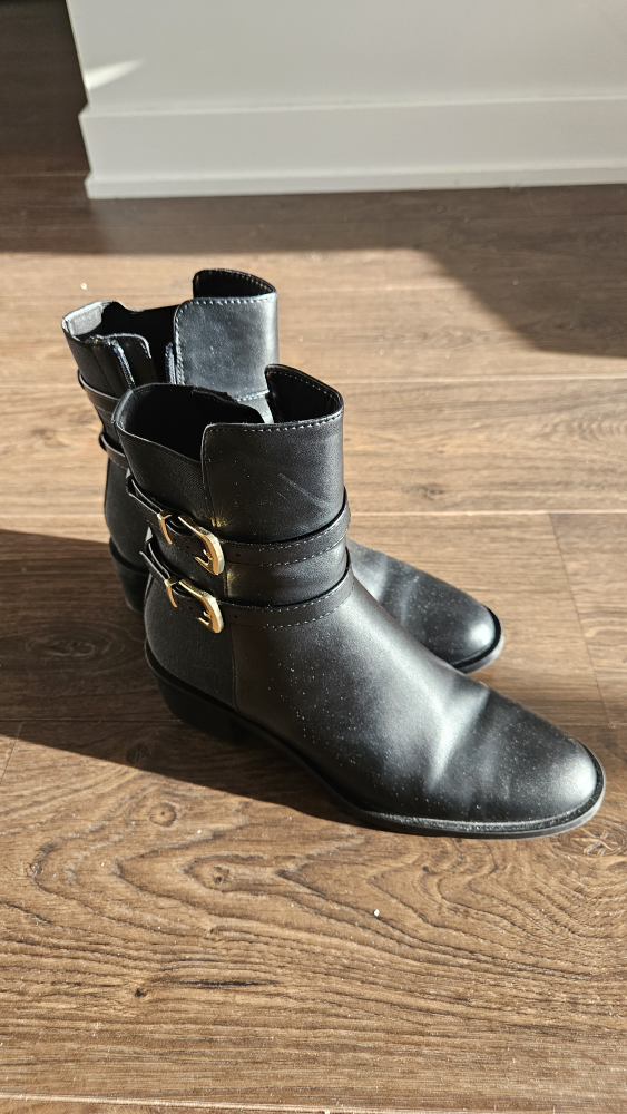 Zara Black Boots, Size 7.5 (38), Spring boots