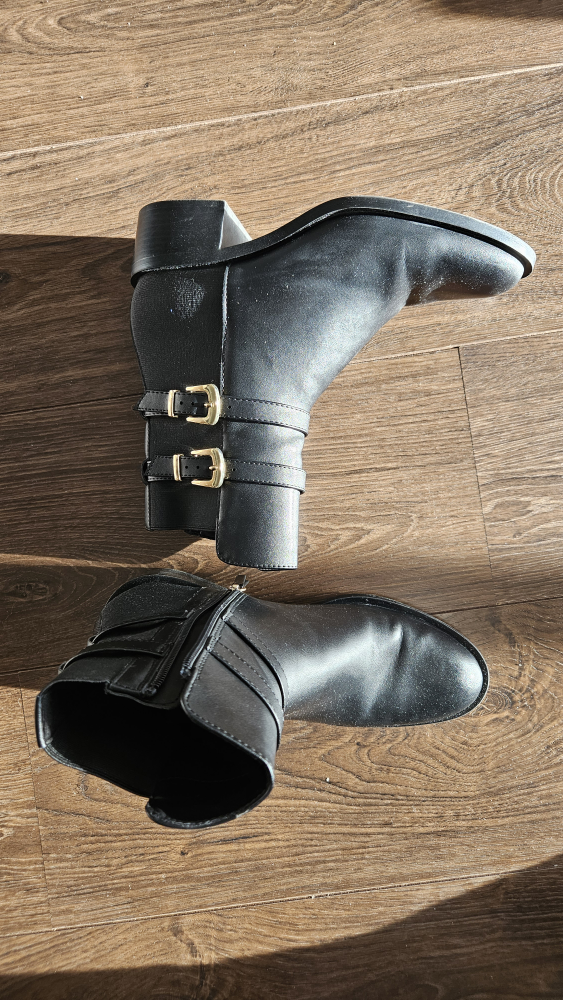 Zara Black Boots, Size 7.5 (38), Spring boots - photo 2