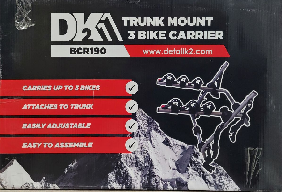DK2 BCR190 3-Bike Trunk Mount Bike Rack w/ 6 Adjustable Straps - photo 3
