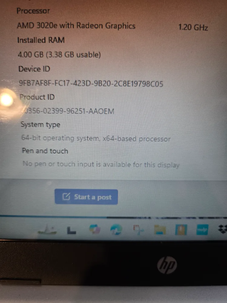 💚HP Laptop - AMD 3020e, 4GB RAM image indicator(3)