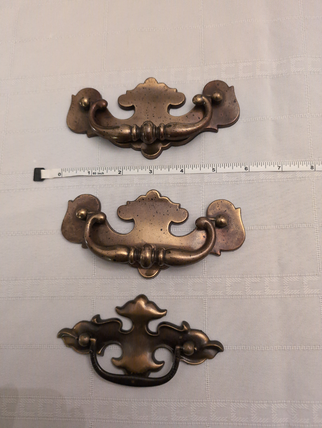 Vintage Brass Cabinet Pulls - Set of 3💚