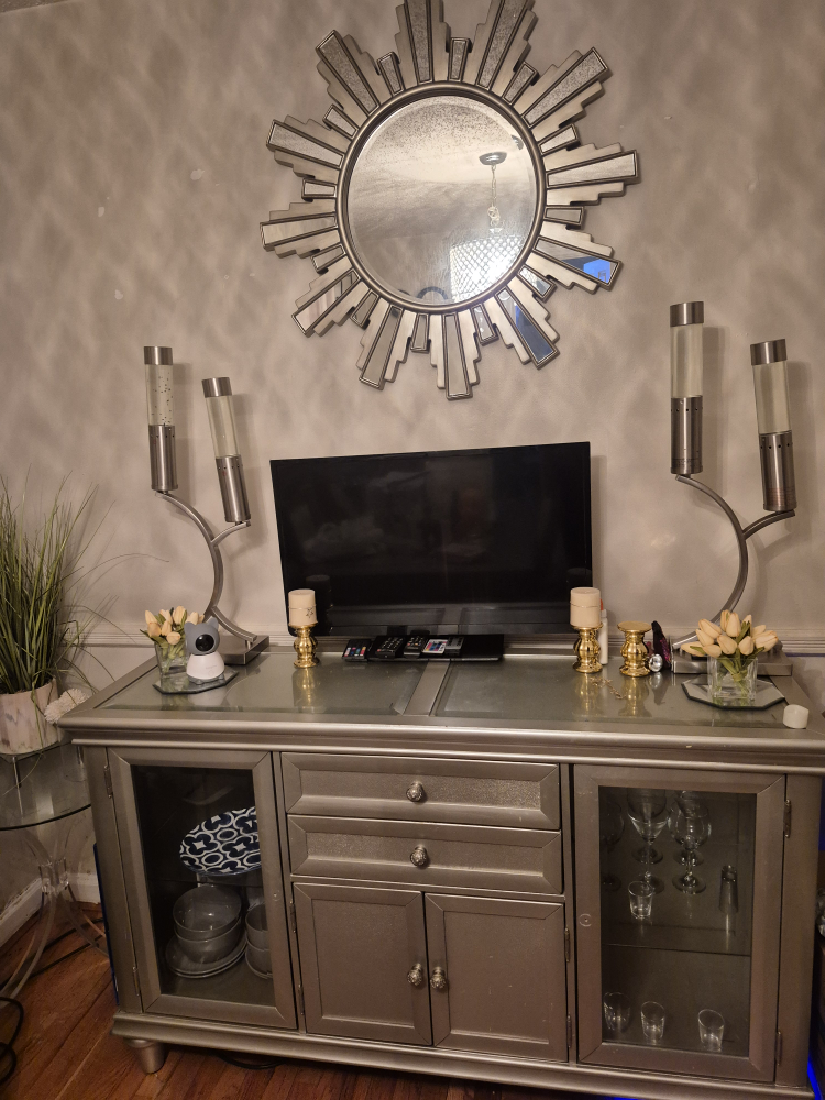 Silver Glam Media Console