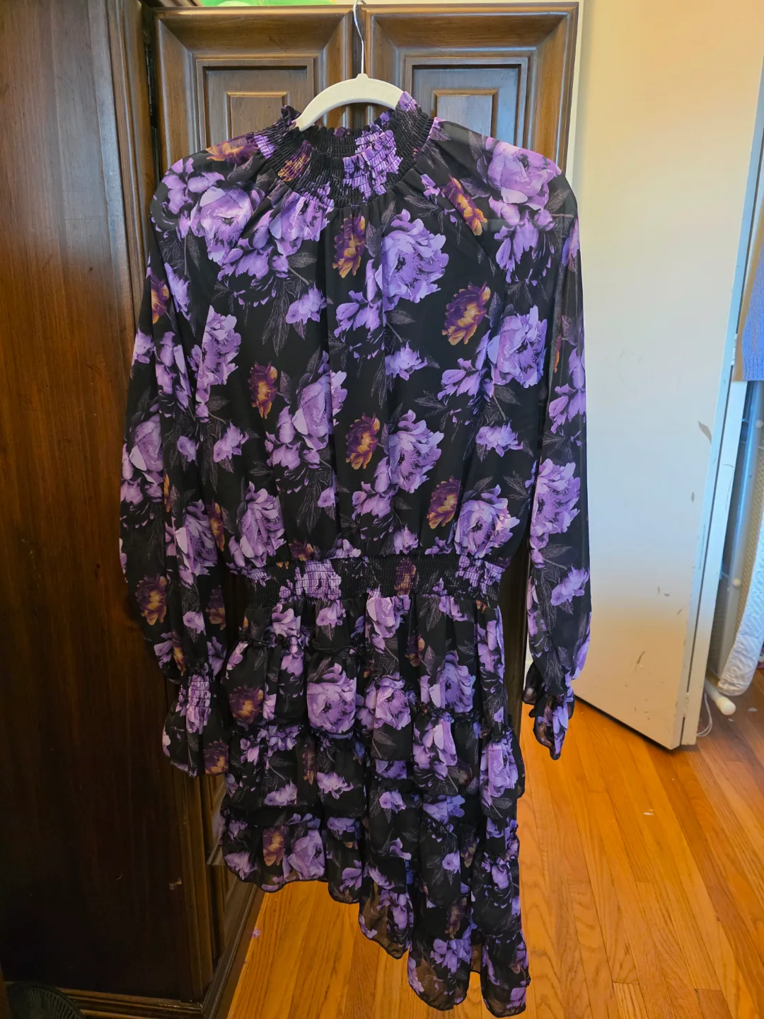 💚Forever 21 Purple Floral Mini Dress Size XL thumbnail