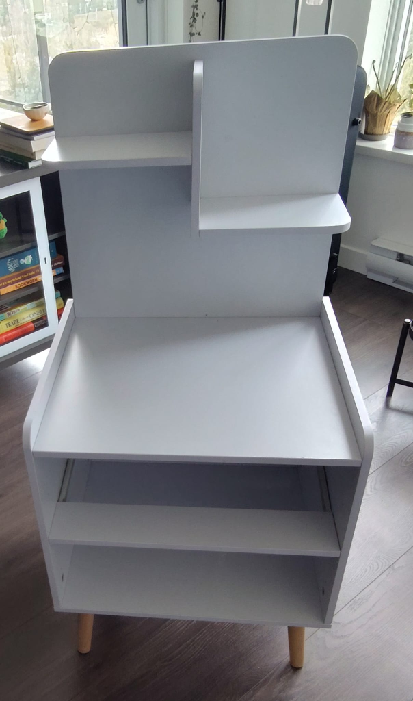 White Wooden Storage Cabinet with Shelves - photo 3