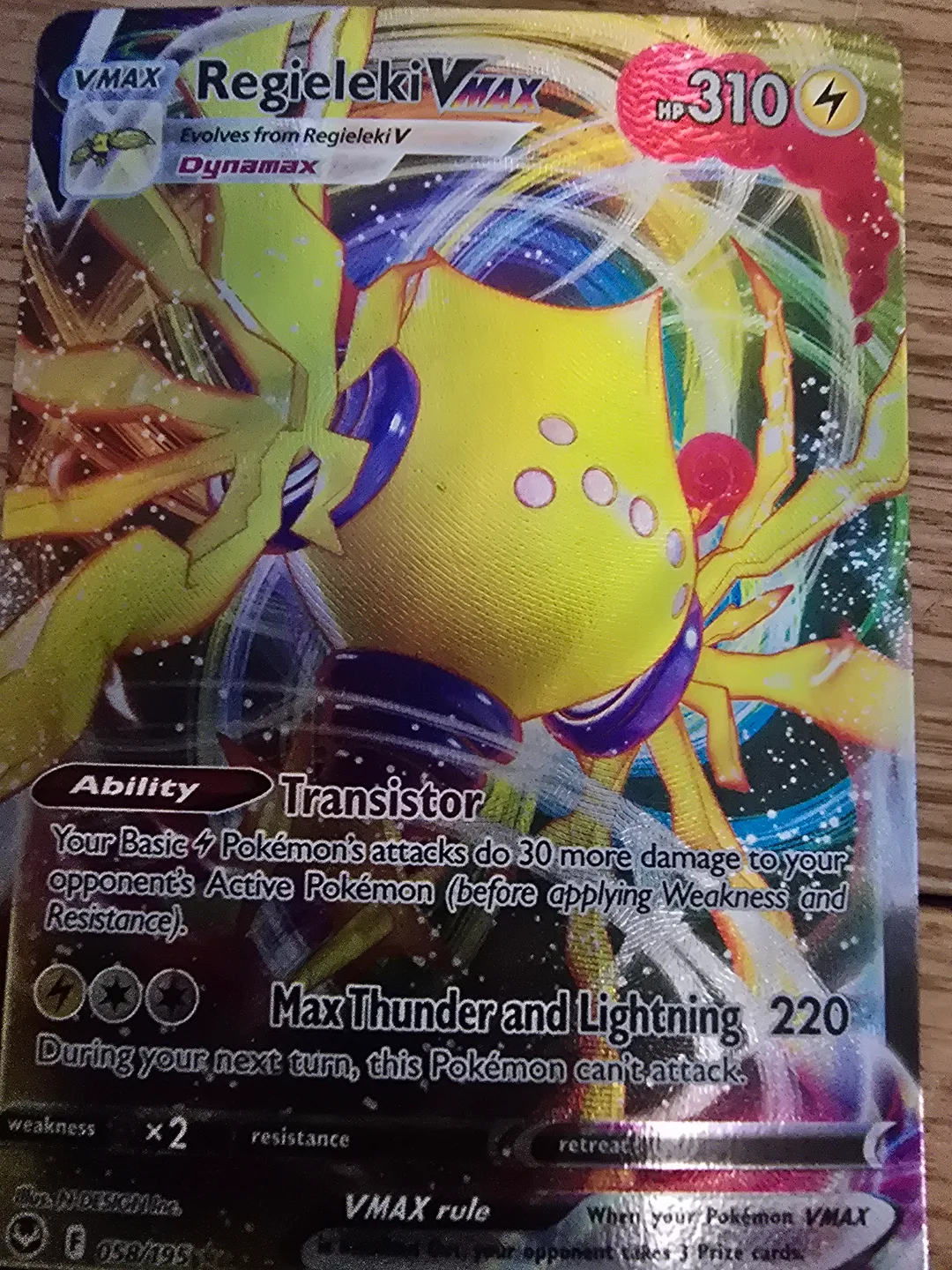 Regieleki VMAX Pokémon Card 058/195 thumbnail