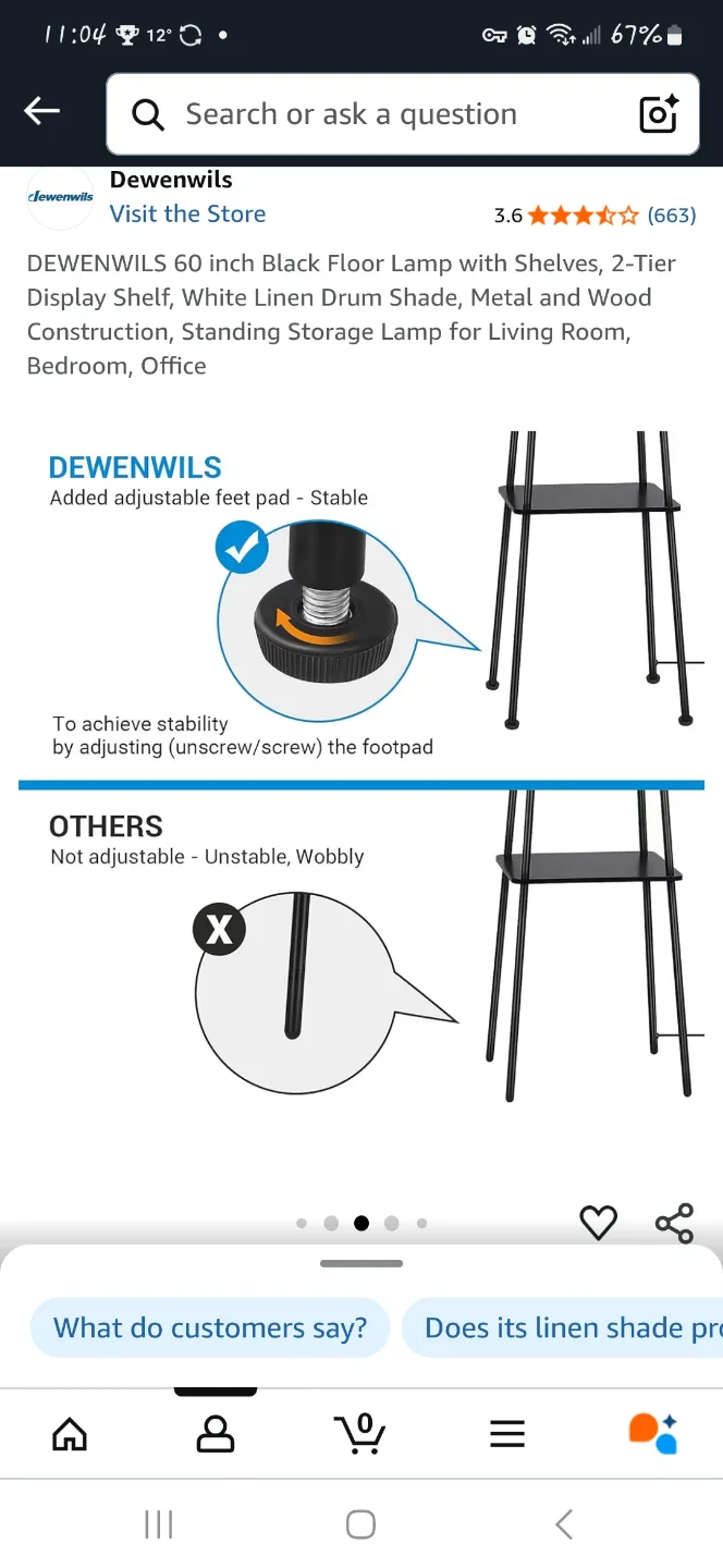 Lamp with two shelves like new condition image indicator(3)