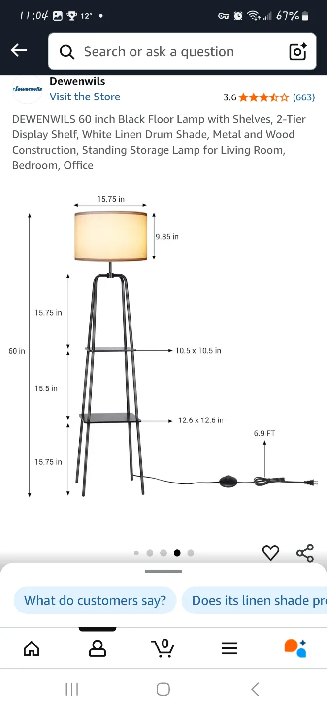 Lamp with two shelves like new condition image indicator(4)