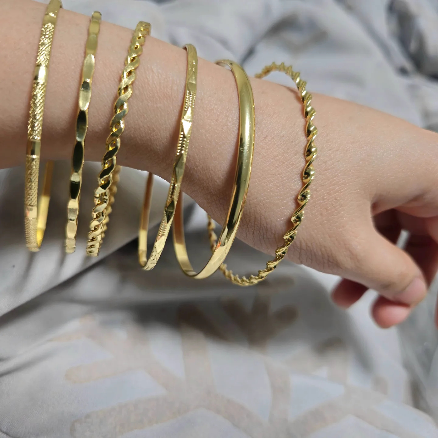 Gold Bangles Set of Six (read description) image indicator(2)