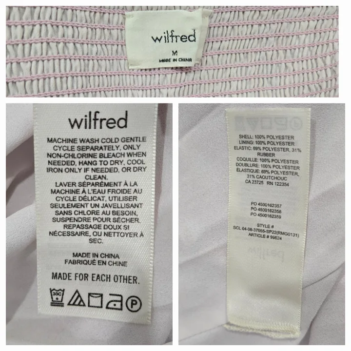 Aritzia Wilfred Tempest Smocked Chiffon Mini Dress Size M image indicator(10)