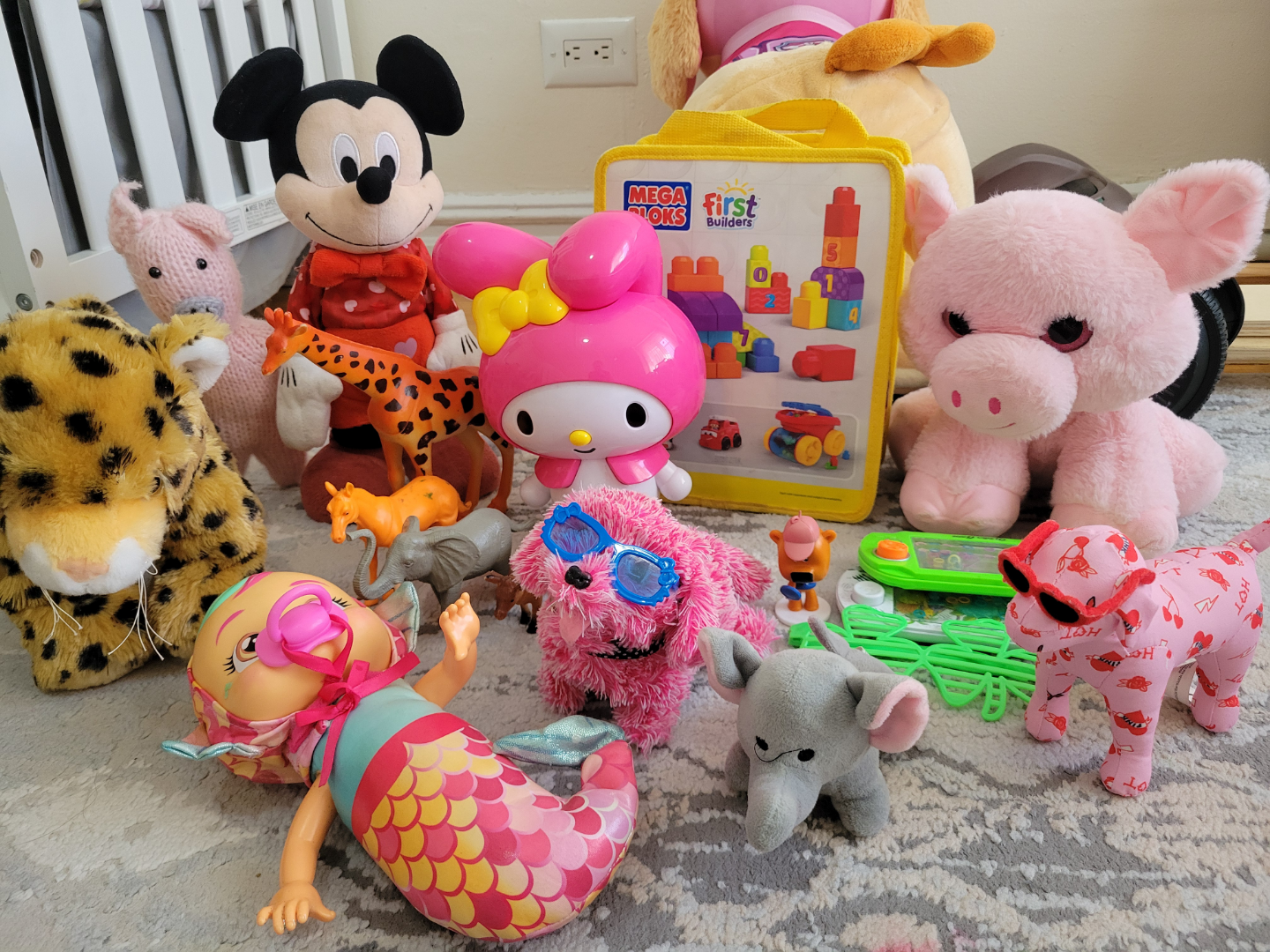 Lot of Stuffed Animals and Toys for Toddlers.