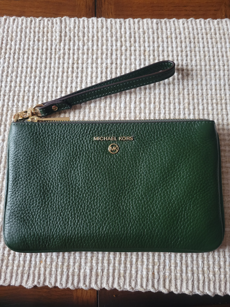 Michael Kors Green Leather Wristlet