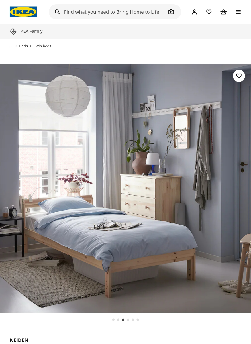 IKEA NEIDEN Pine Twin Bed Frame - photo 4