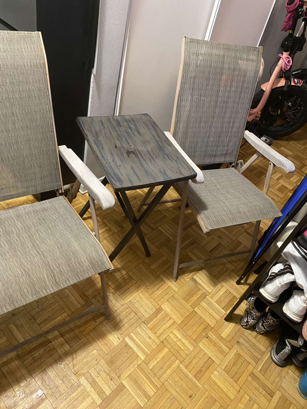 Folding Patio Set: 2 Chairs & Table - photo 2