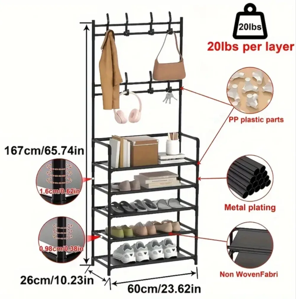 Shoe Rack with Coat Rack image indicator(4)