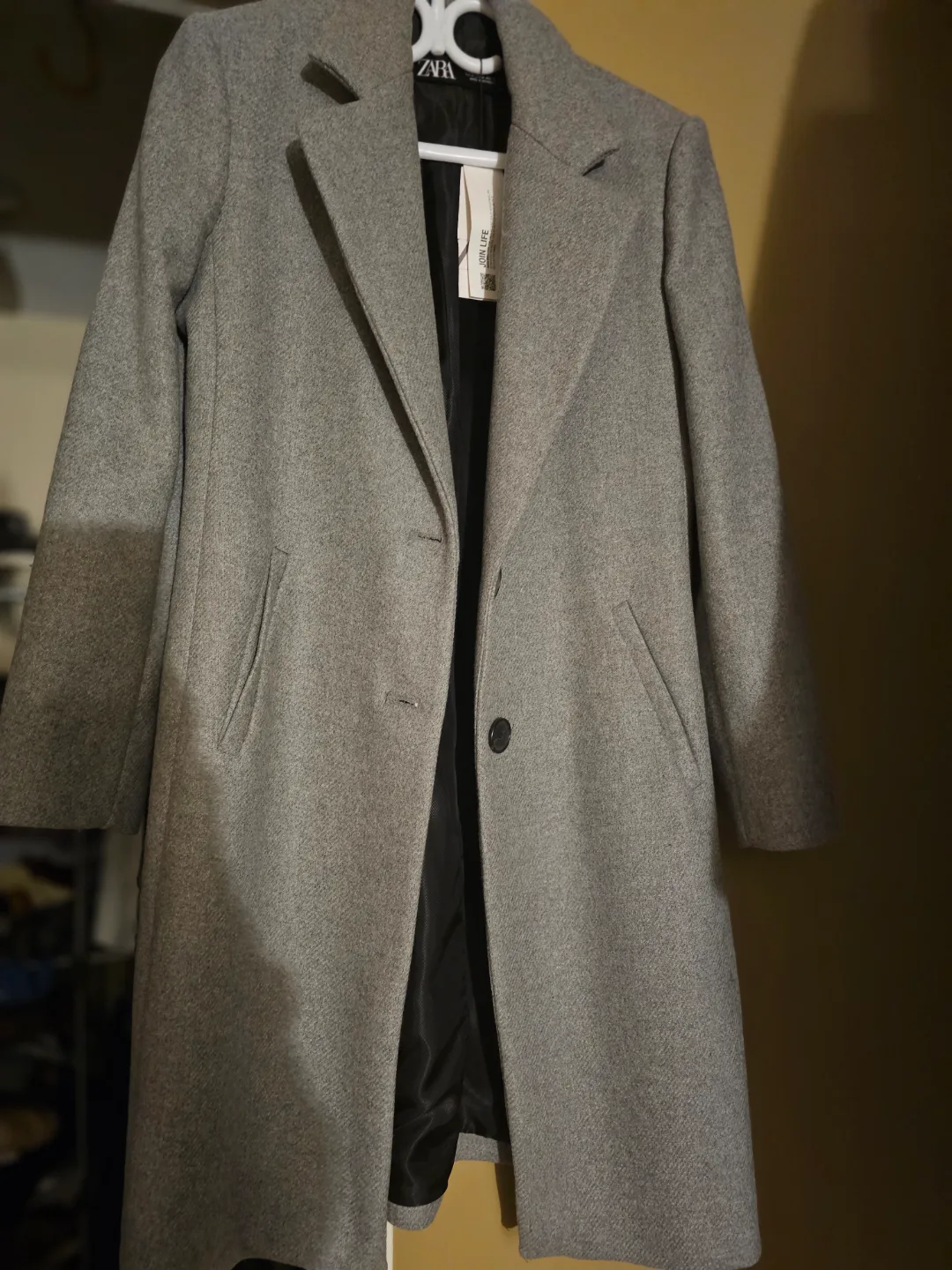 Zara Grey Wool Blend Coat image indicator(3)