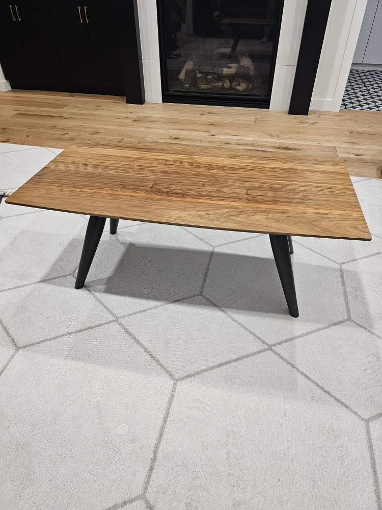 Modern Wood Coffee Table with Dark Brown Legs