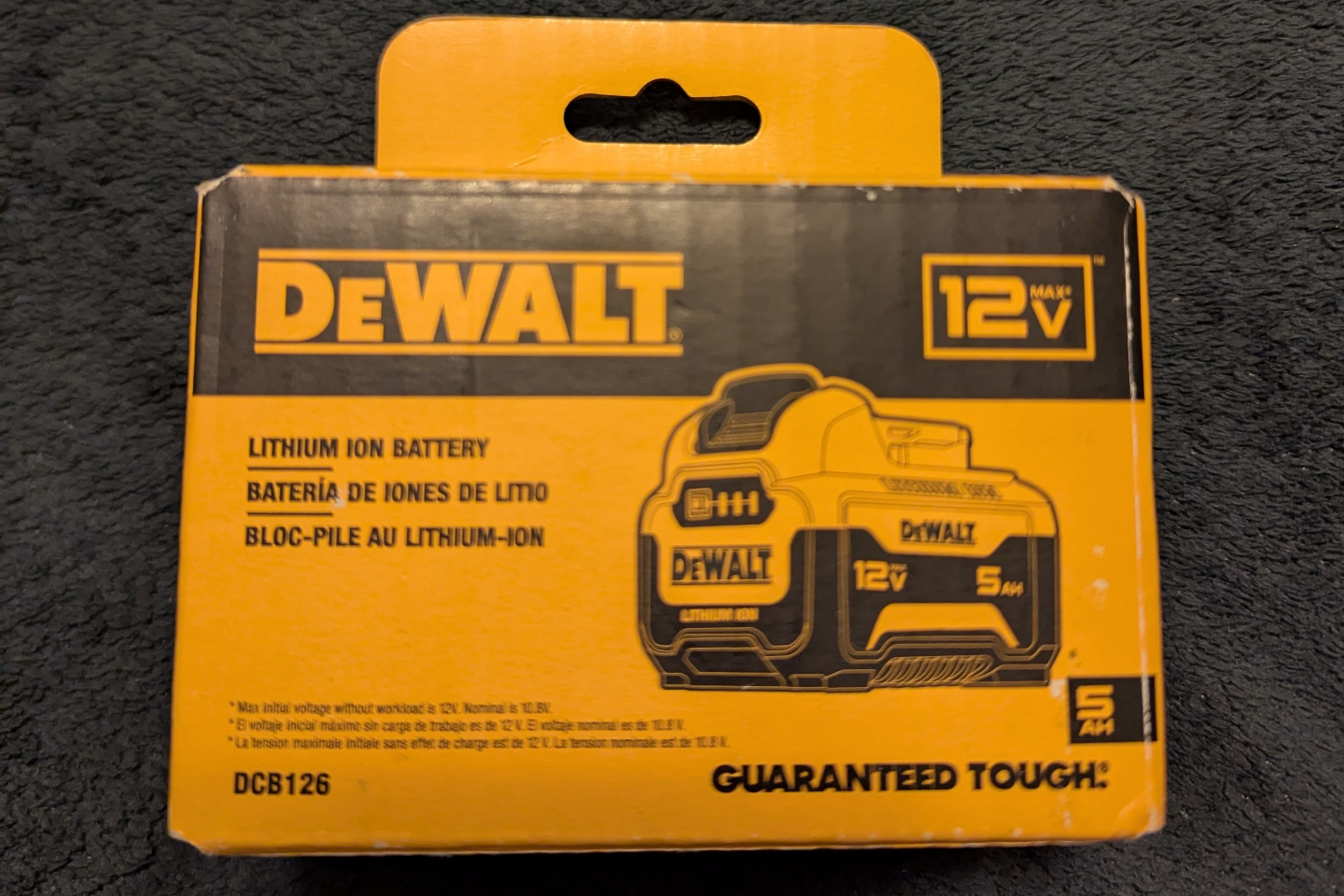 Dewalt 12V Max 5.0Ah Lithium Ion Battery - DCB126