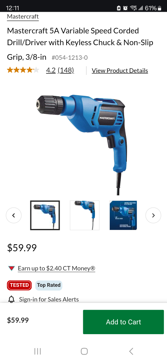 Mastercraft 3/8-in Corded Drill/Driver - photo 3