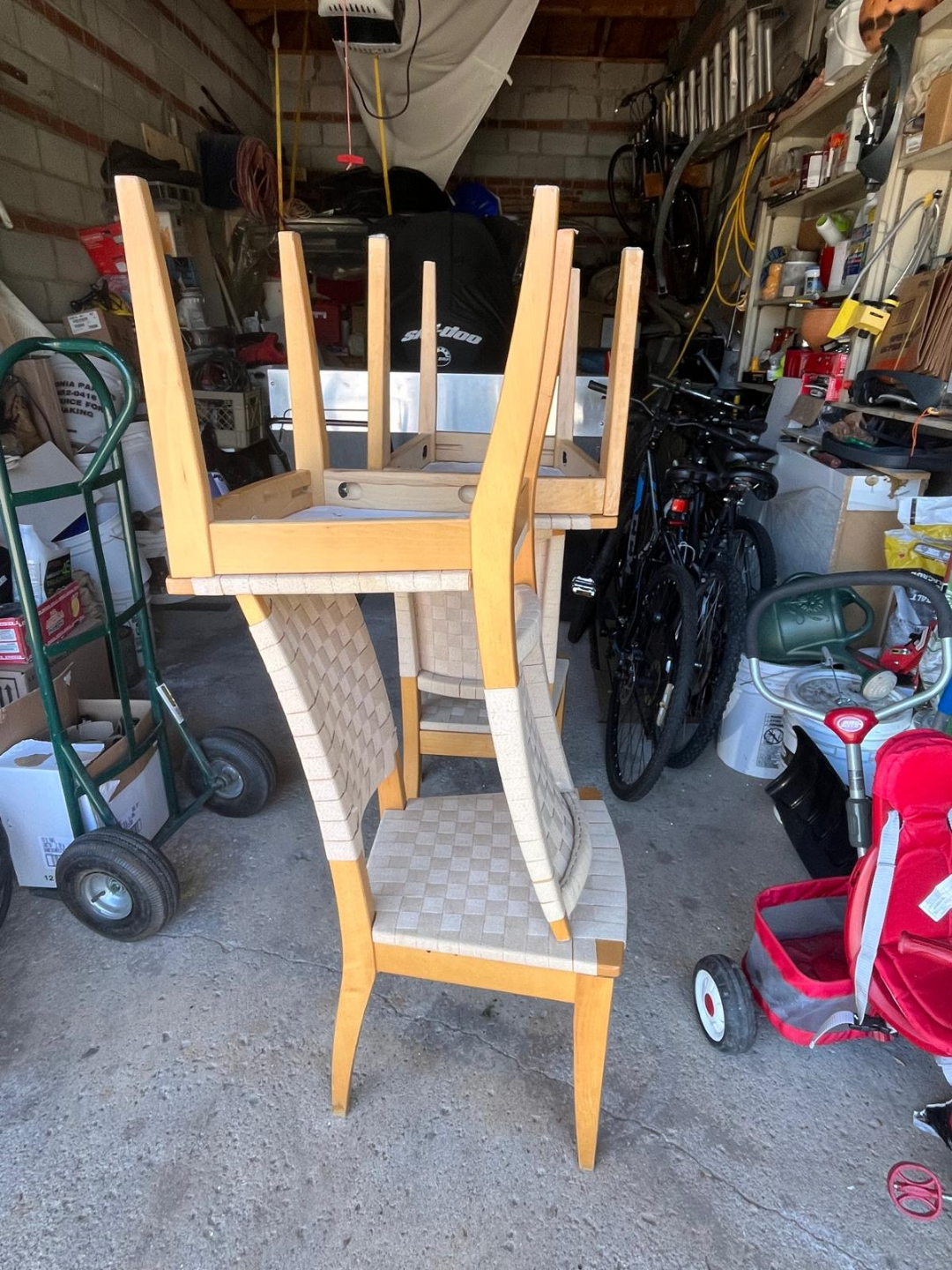 Woven dining chairs ×4 - photo 2