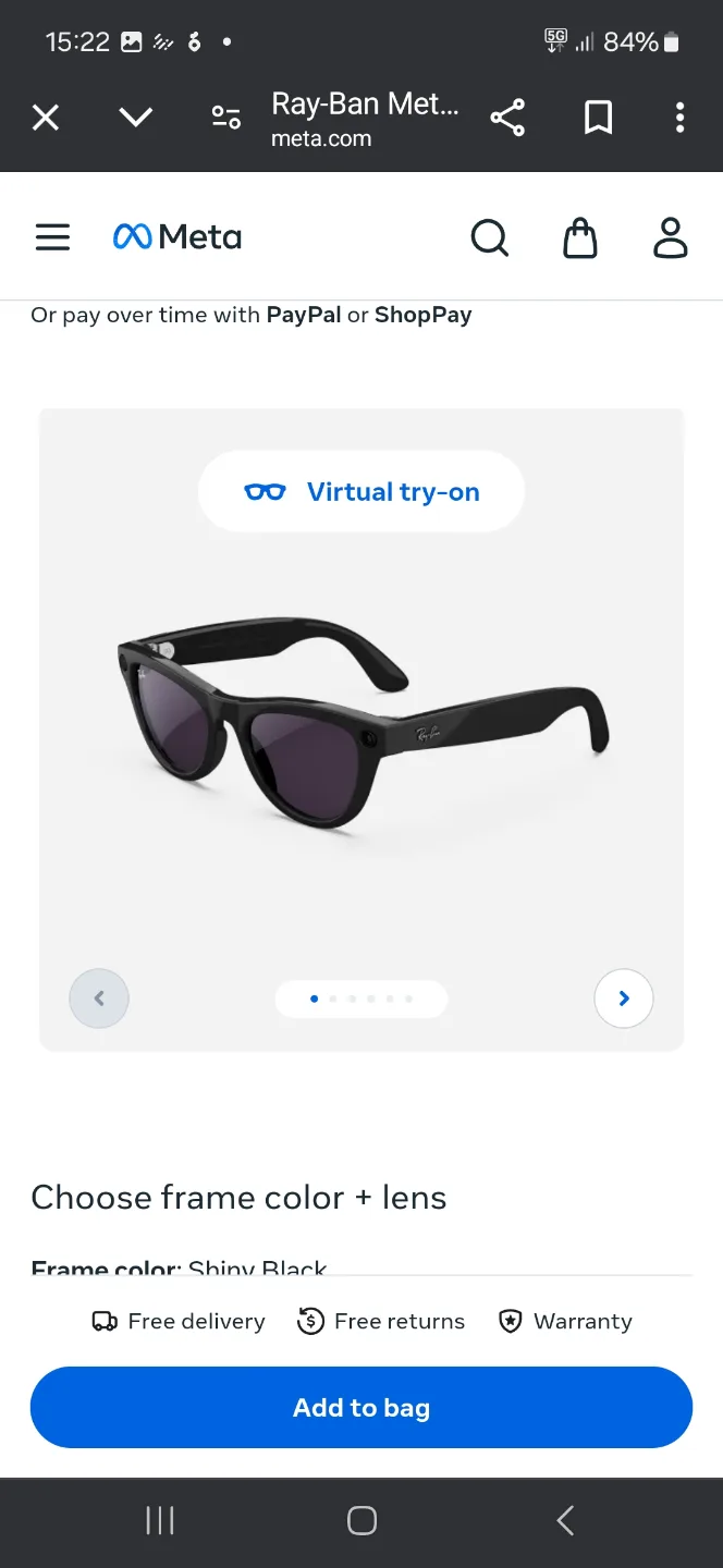 Ray-Ban Meta Skyler Smart Glasses W/Receipt +Free NY painting image indicator(7)