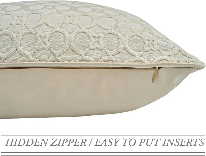 Elegant Beige Velvet Cushion Cover with Intricate Pattern 💚 image indicator(2)