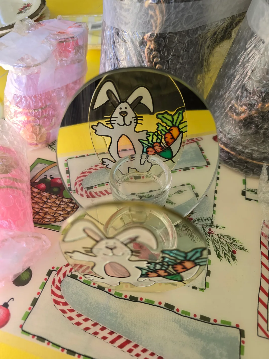 💚🌱Adorable Bunny Tea Light Holder image indicator(2)