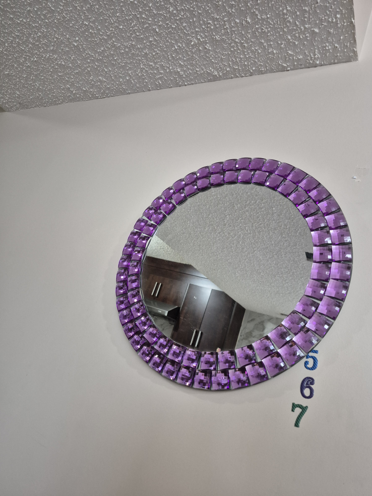 Purple Crystal Round Mirror - photo 2