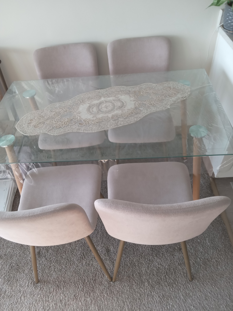 Glass Top Dining Table Set with Four Chairs - photo 2