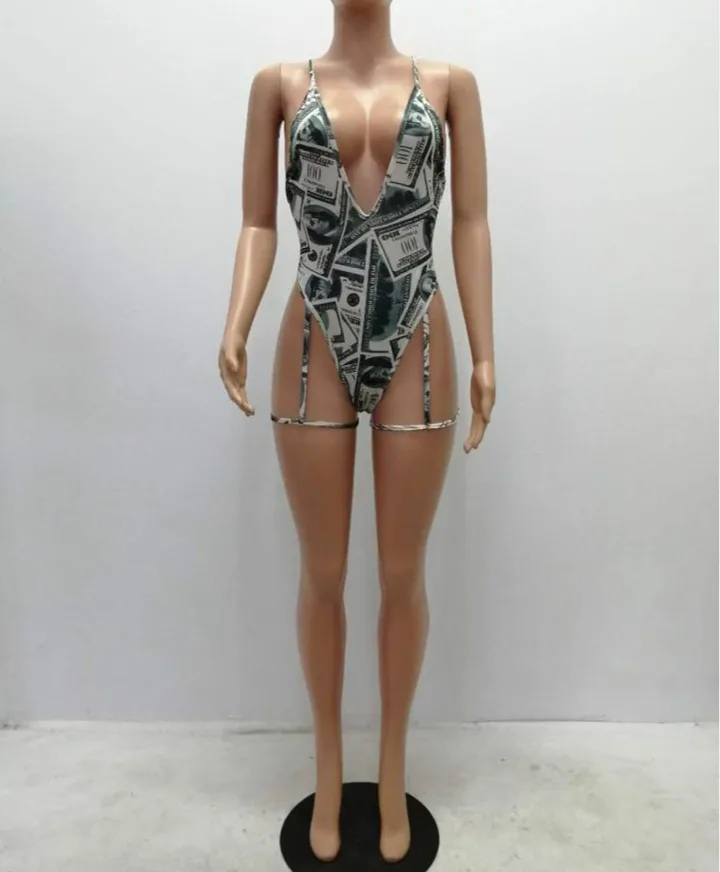 NEW!   Money Print Thong One-Piece Swimsuit image indicator(3)