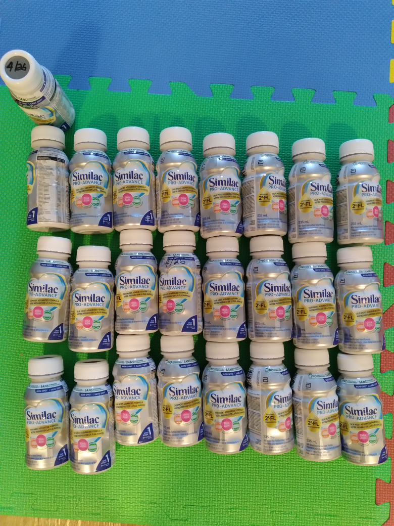 25 Similac Ready-to-Feed Bottles & 8 Baby Food Pouches