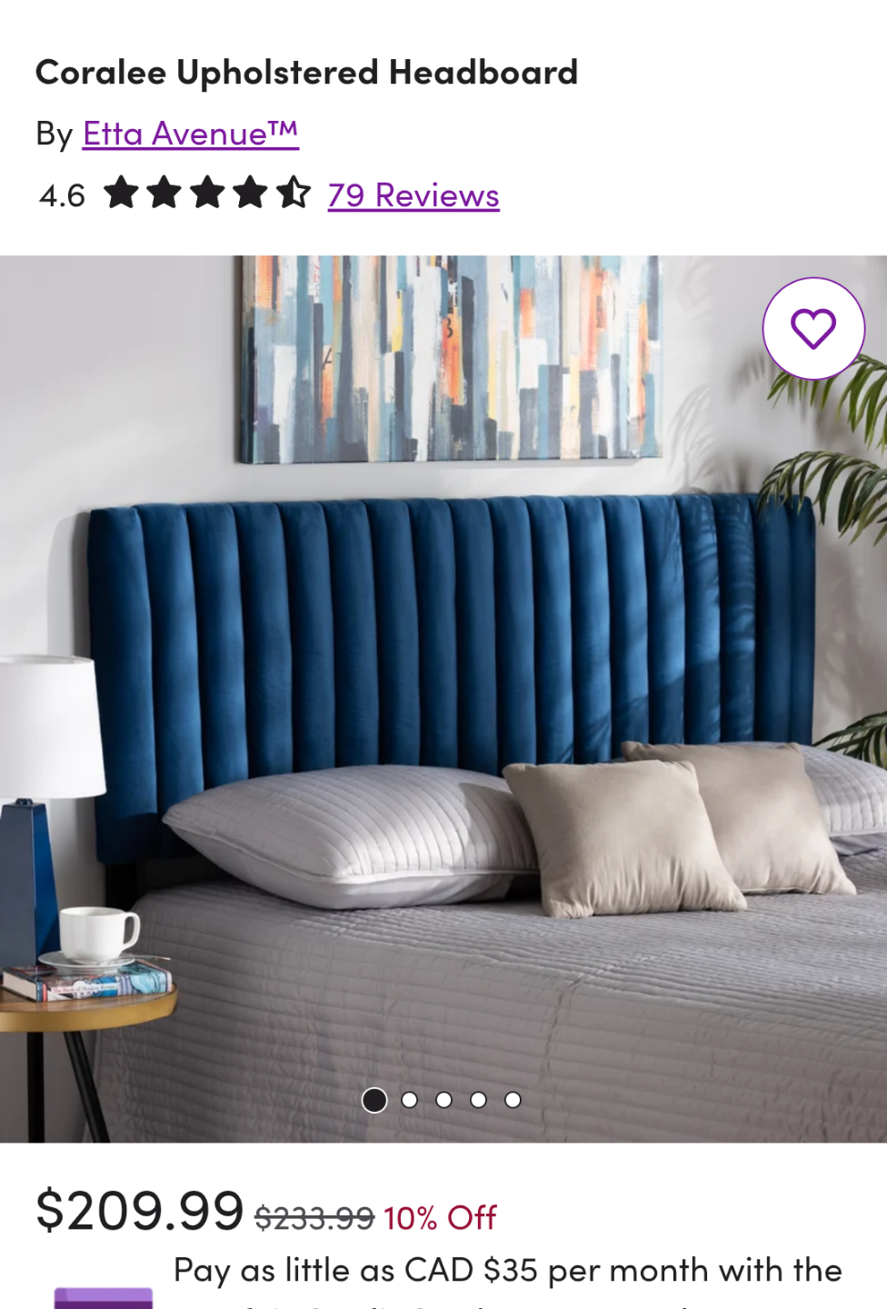 Etta Avenue Coralee Upholstered Headboard - Queen - photo 3